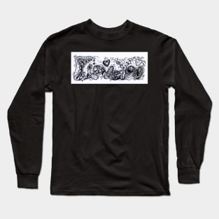 I Love You Aussie Tangle Black & White Long Sleeve T-Shirt